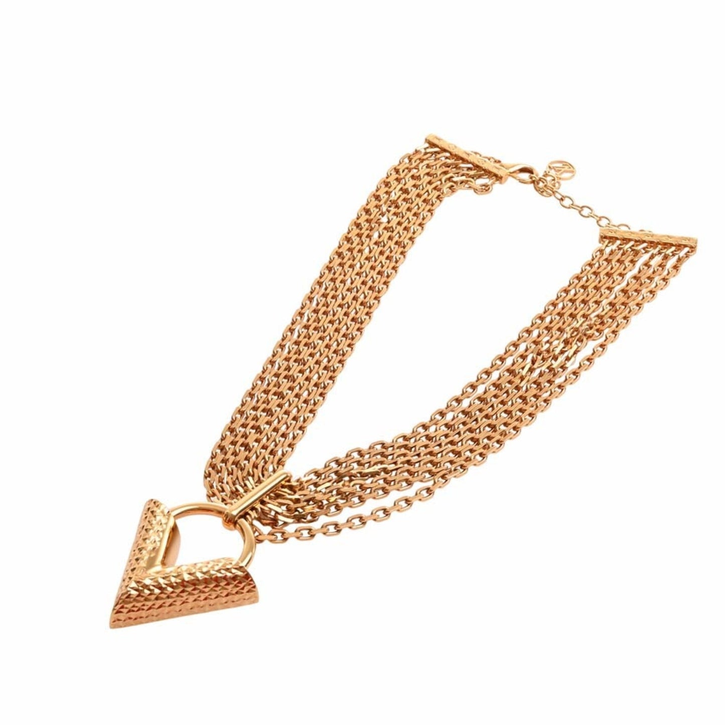 LOUIS VUITTON Essential V Choker Necklace M67440 Gold Women's