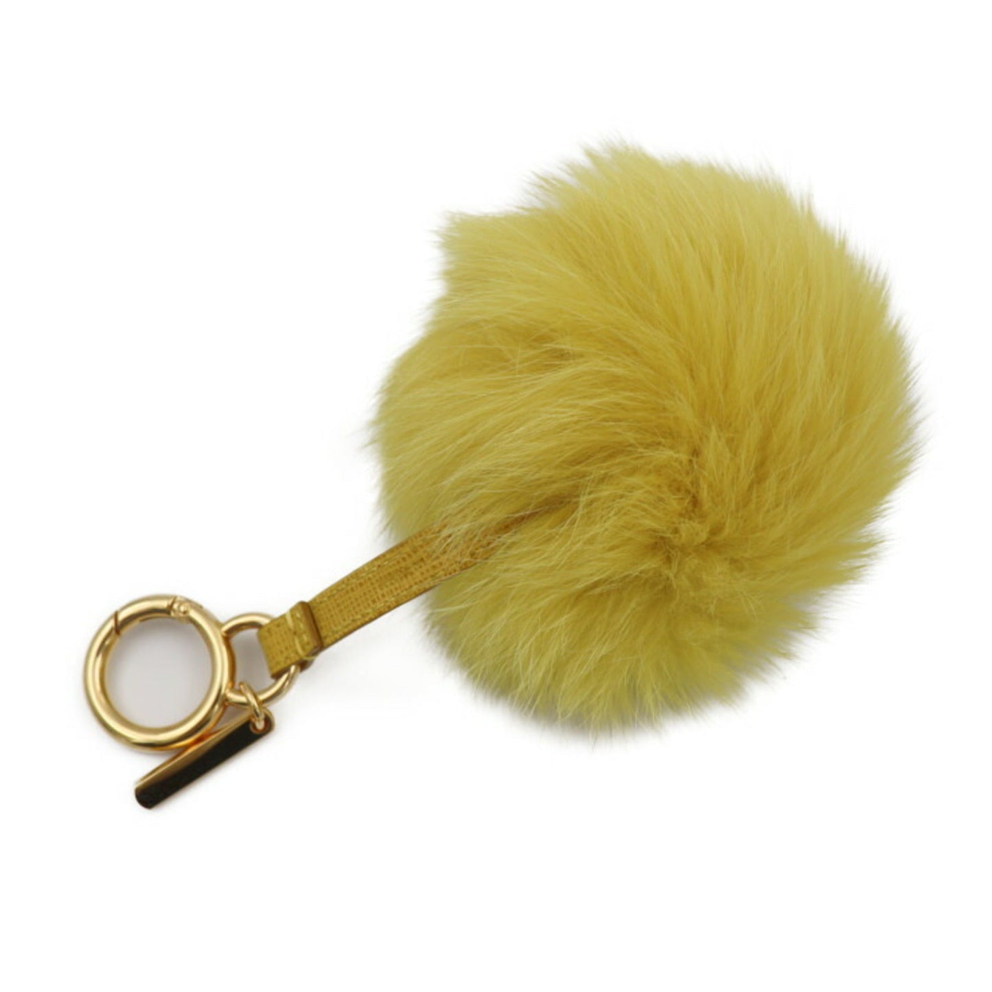 FENDI Other Accessories Fox Fur Yellow Gold Hardware Pompom Bag Charm Key Ring