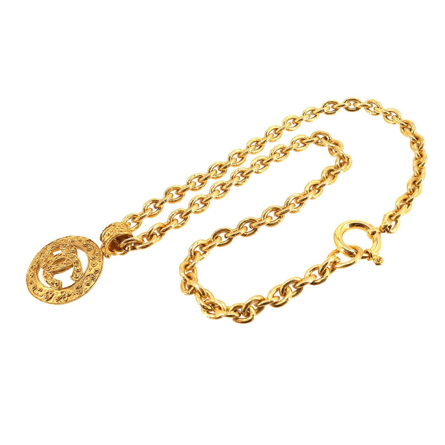 CHANEL Cocomark Long Necklace Gold 94A Vintage Accessories