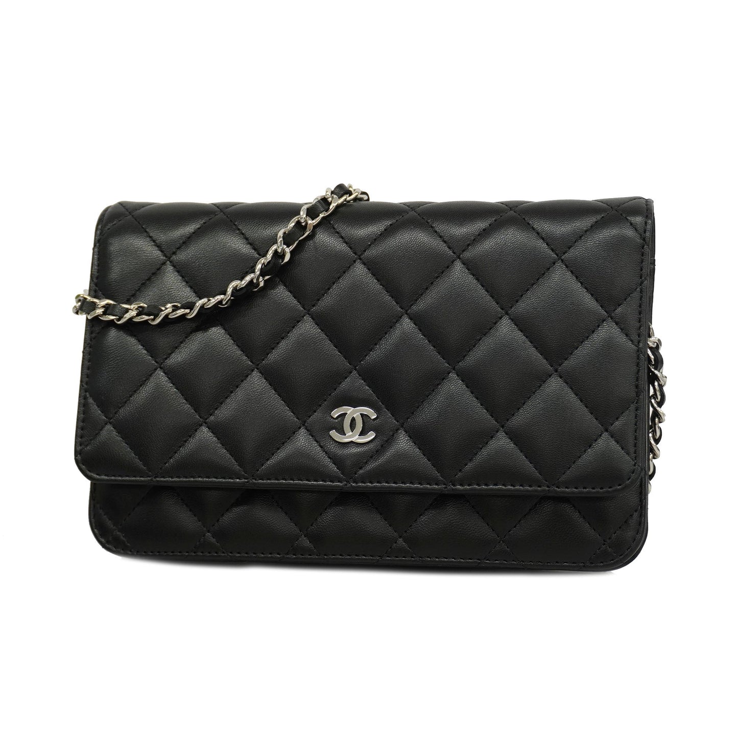 CHANEL   Matelasse Chain Shoulder Gold Hardware Women's Lambskin Black