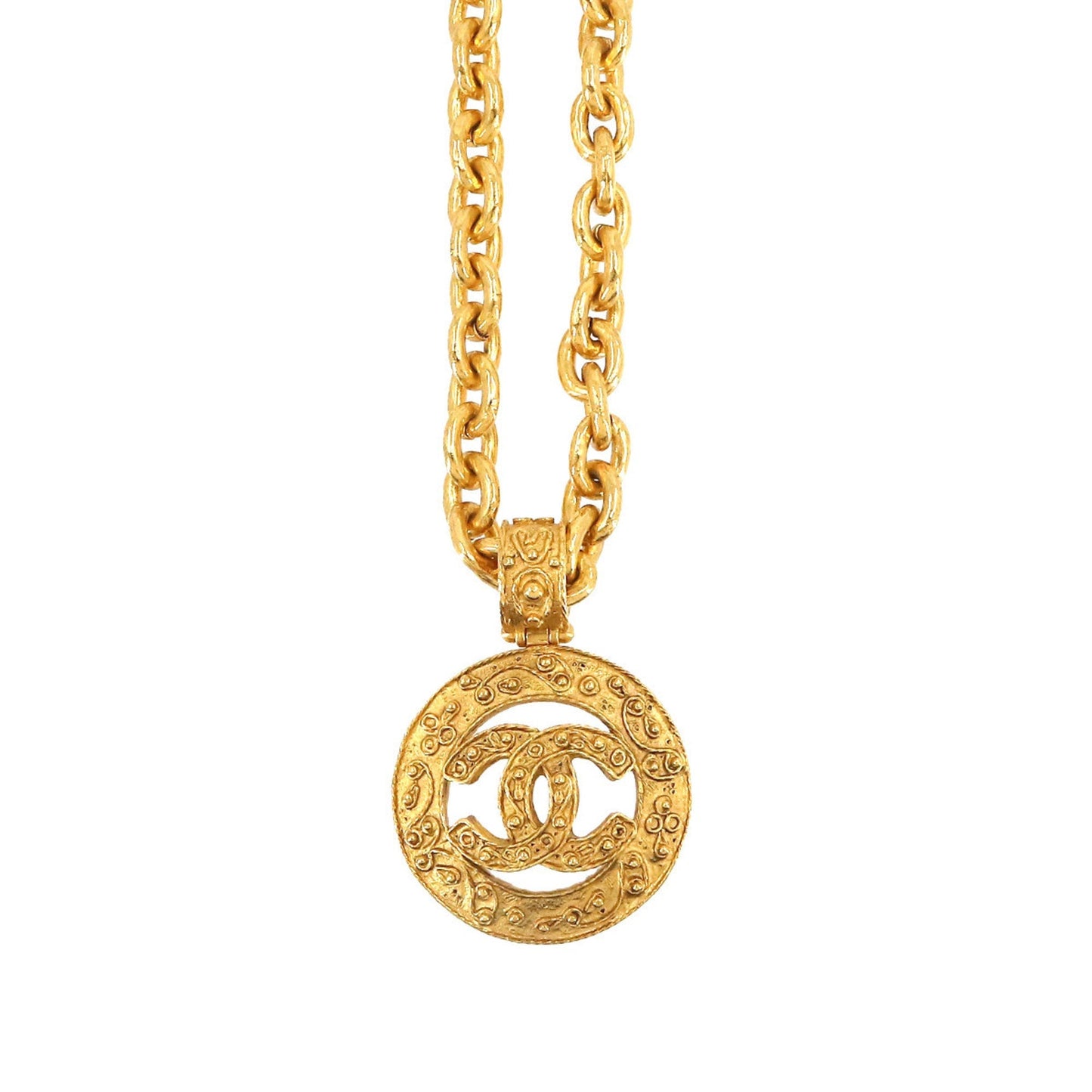 CHANEL Cocomark Long Necklace Gold 94A Vintage Accessories