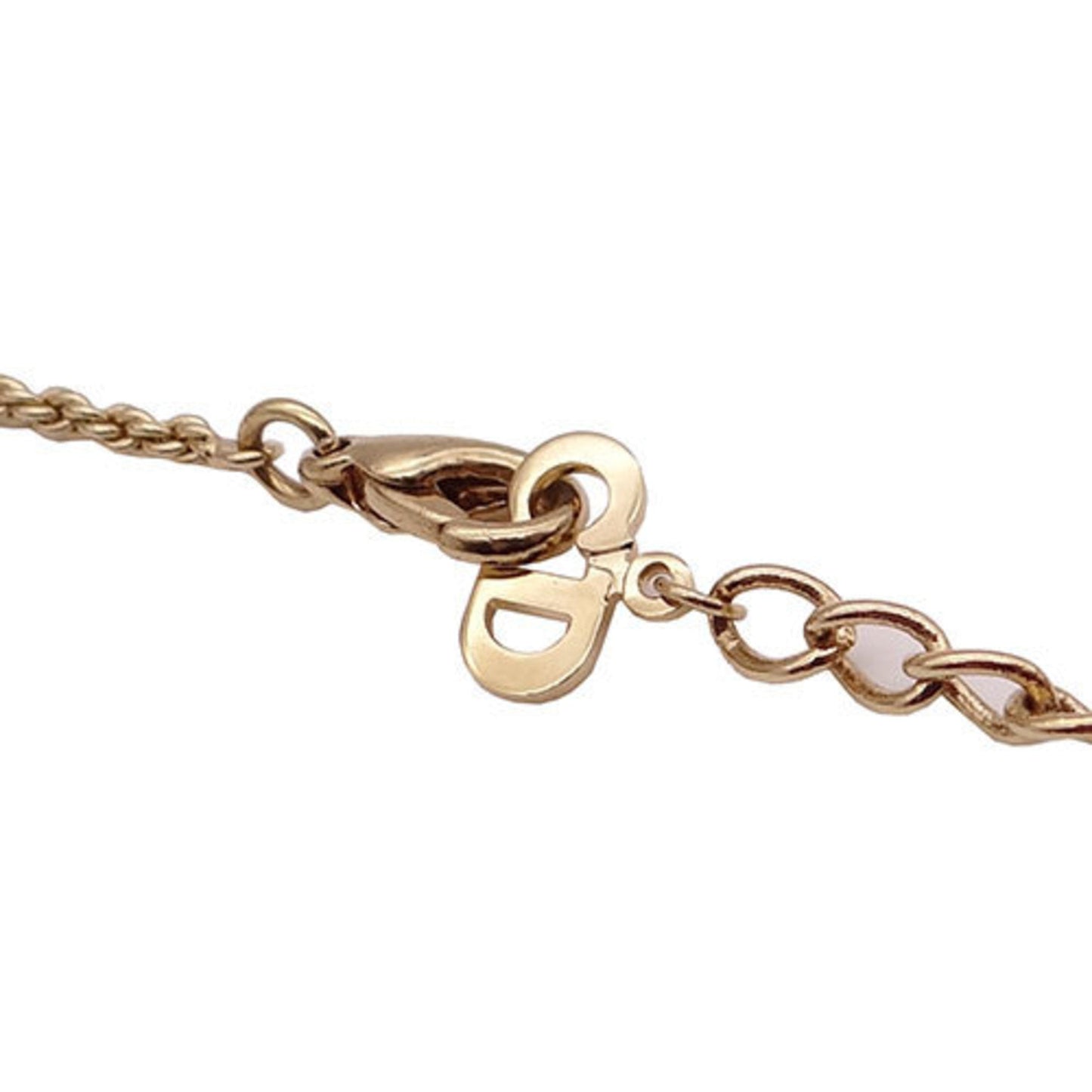 CHRISTIAN DIOR Necklace Women's Gold Transparent Stone