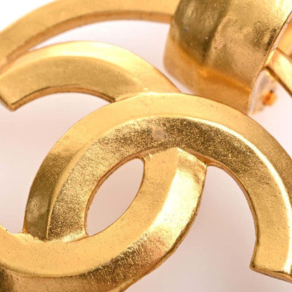 CHANEL Cocomark circle earrings gold ladies