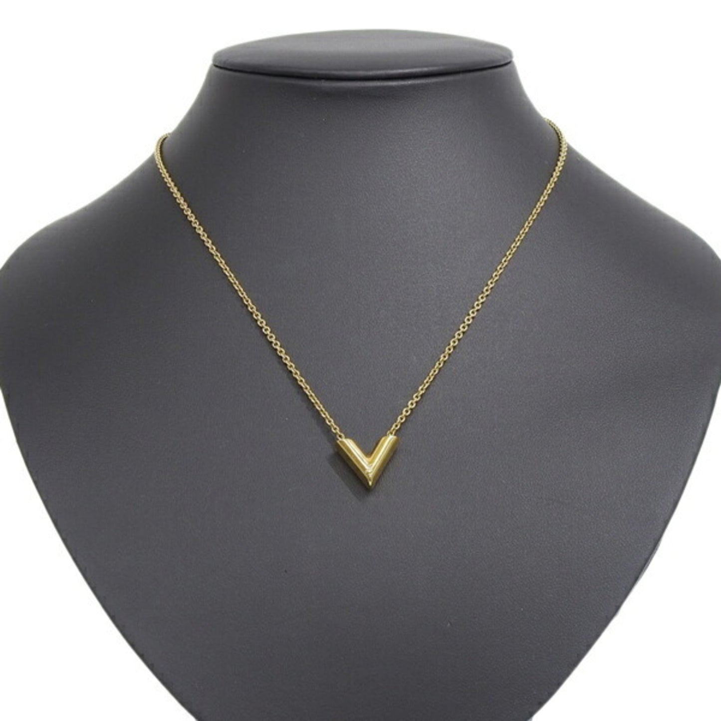 LOUIS VUITTON Essential V Necklace M61083 Gold Women's