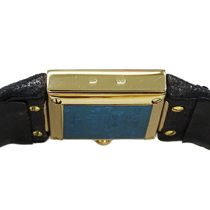 CHANEL Watch Ladies Matelasse Quartz 750YG Leather H0109 Gold Black Square Polished