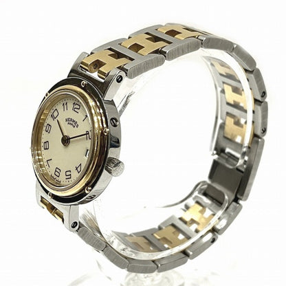 HERMES Clipper Quartz Ivory Dial Watch Ladies