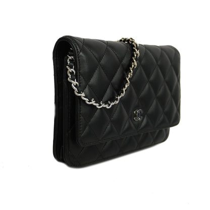 CHANEL   Matelasse Chain Shoulder Gold Hardware Women's Lambskin Black