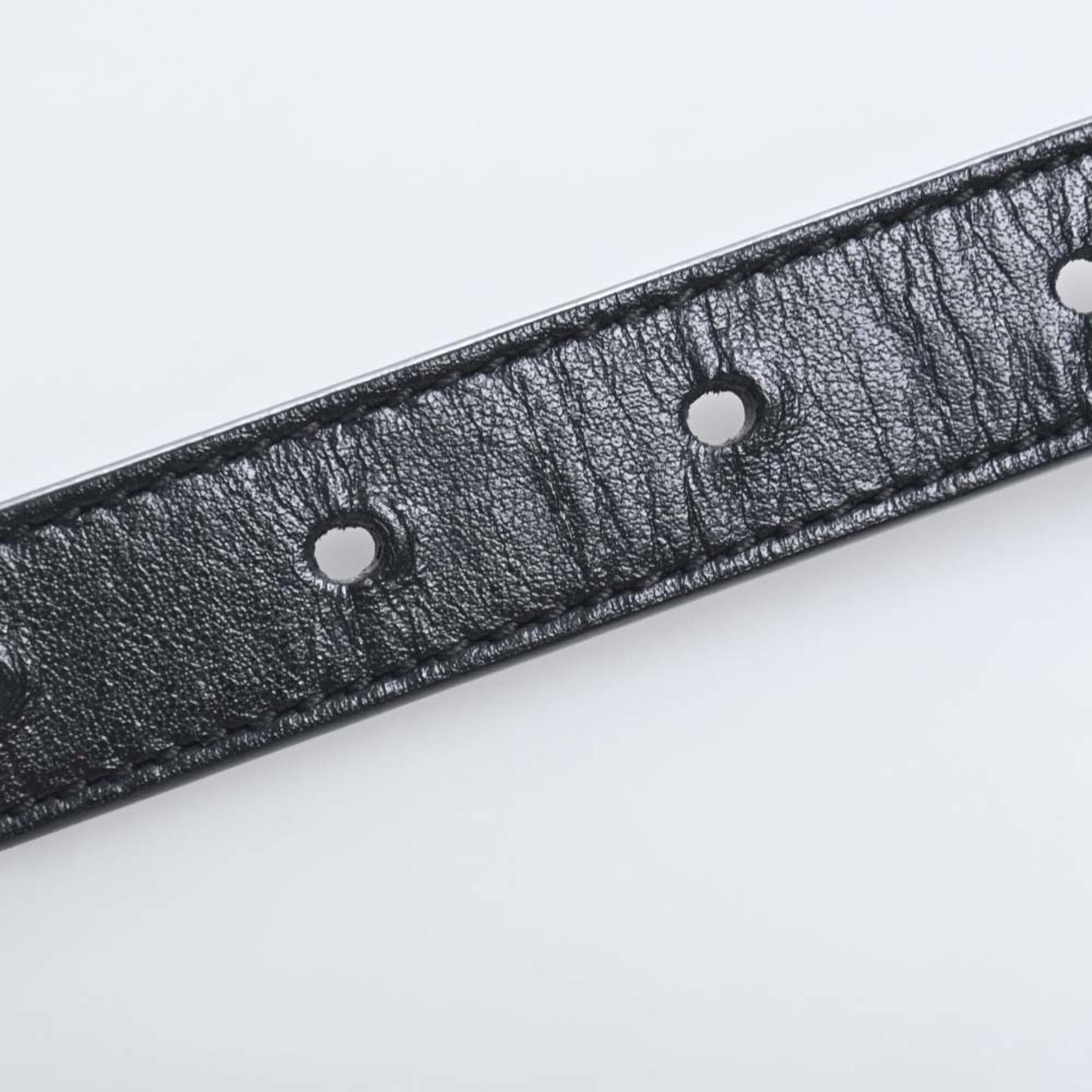 GUCCI Leather Double G Buckle Belt #70/28 409417 Black 83cm Women's