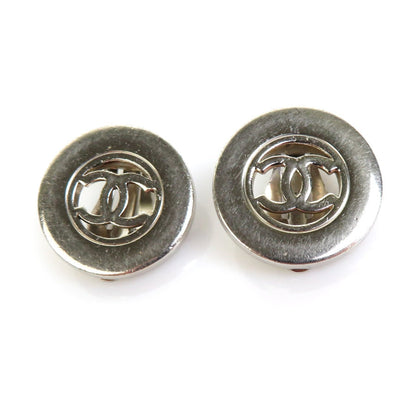 CHANEL earrings here mark metal silver ladies