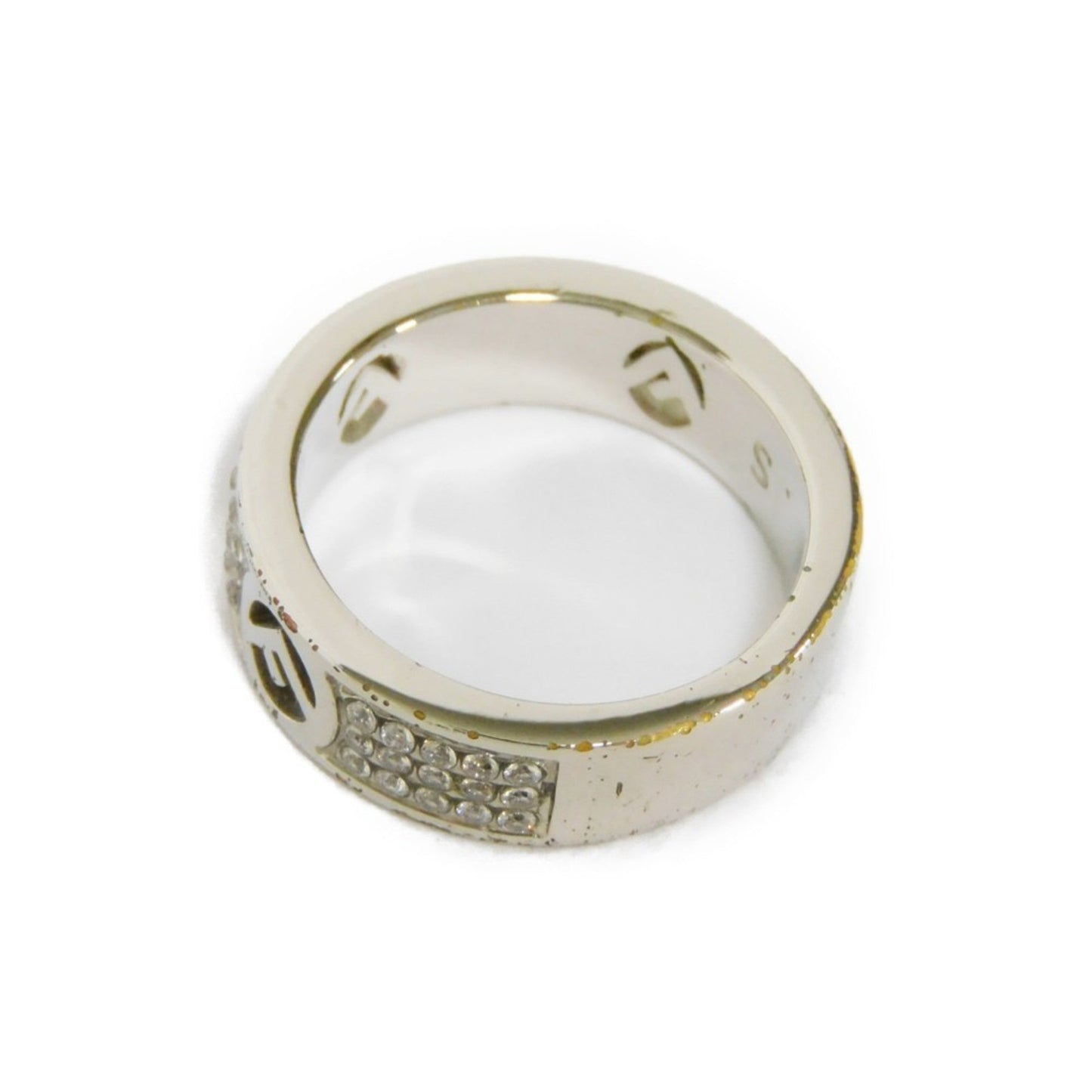 FENDI Ring F is S No. 10 Zirconia Silver Logo Clear 8AG929 6DM F0GGH Women's Accessories Jewelry