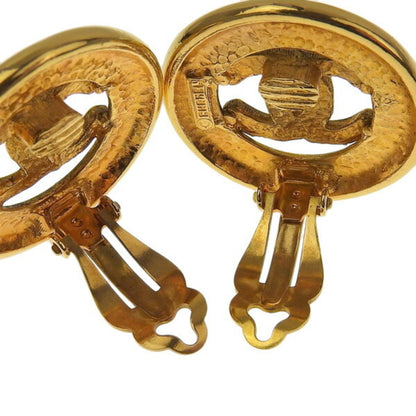 CHANEL Cocomark round earrings gold ladies