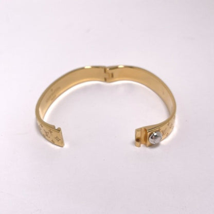 LOUIS VUITTON Cuff Nanogram Monogram S Size M00251  Gold Bracelet LV