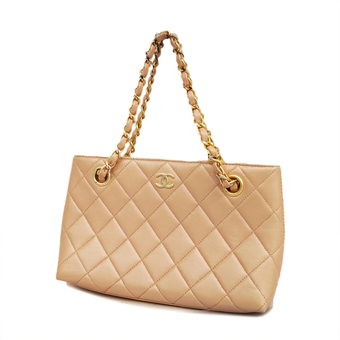 CHANEL   Matelasse Women's Leather Handbag Light Pink