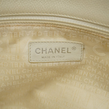 CHANEL  Matelasse Women's Leather Tote Bag White