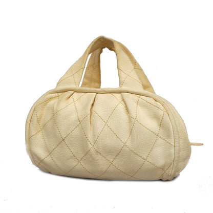 CHANEL   Wild Stitch Handbag Women's Leather Handbag Ivory