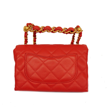 CHANEL   Matelasse Chain Shoulder Women's Leather Shoulder Bag Red Color