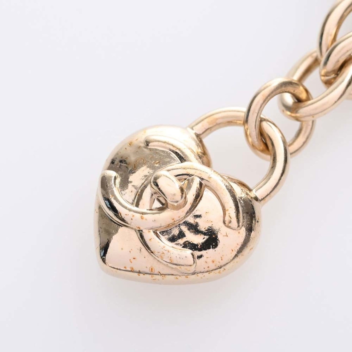 CHANEL Heart here mark bracelet B22 B gold ladies