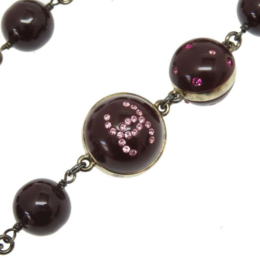 Chanel Coco Mark Stone Bordeaux 08A Necklace Accessory 0065 CHANEL