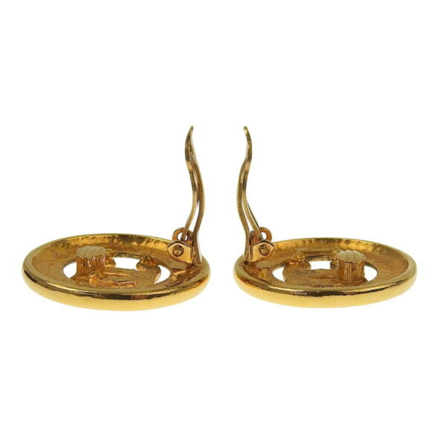 CHANEL Cocomark round earrings gold ladies