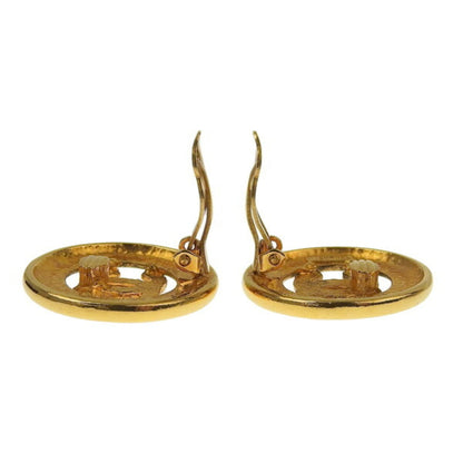 CHANEL Cocomark round earrings gold ladies