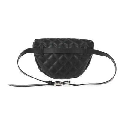 Chanel matelasse body bag lambskin black uniform belt silver metal fittings