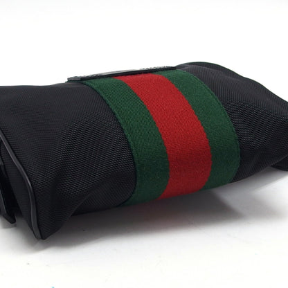 Gucci sherry line canvas belt bag black red green