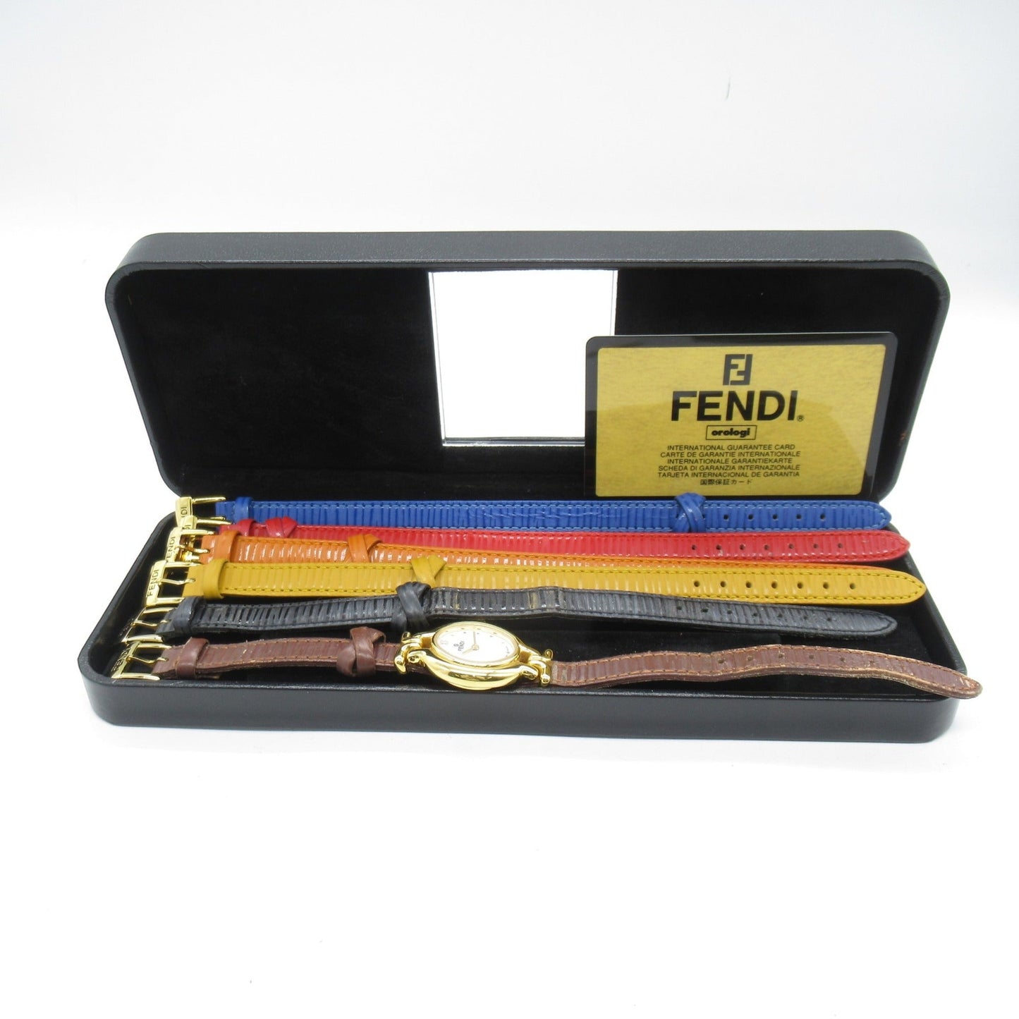 FENDI Change belt Wrist Watch Wrist Watch 640L Quartz Silver Gold Plated Leather belt 640L