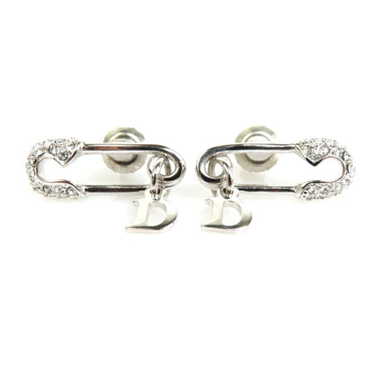 CHRISTIAN DIOR Earrings Metal/Rhinestone Silver Women's