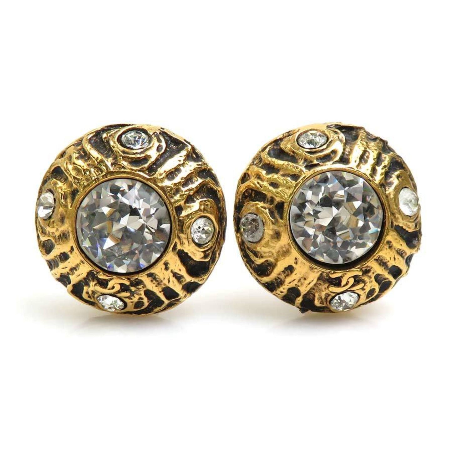 CHANEL Earrings Metal/Rhinestone Gold/Silver Women's e55832a