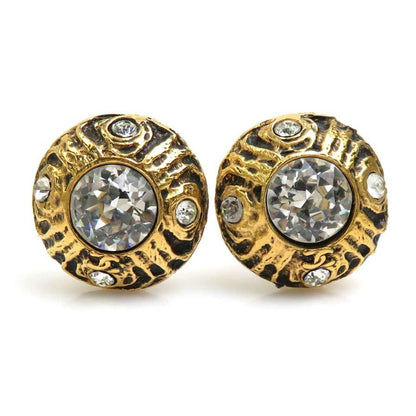 CHANEL Earrings Metal/Rhinestone Gold/Silver Women's e55832a