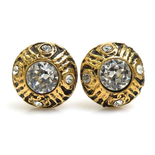 CHANEL Earrings Metal/Rhinestone Gold/Silver Women's e55832a