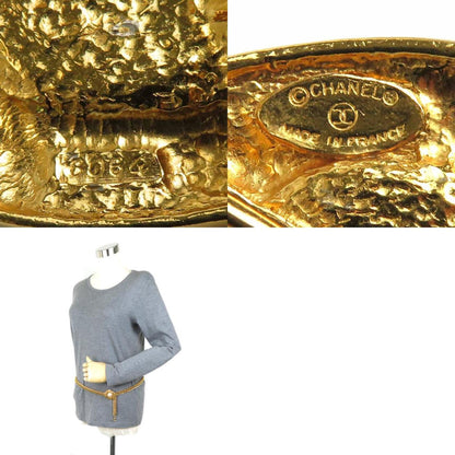 CHANEL belt metal / fake pearl gold white ladies