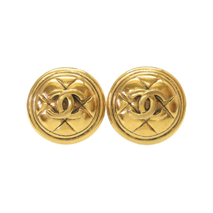 Chanel Coco Mark Matelasse Gold Earrings 0049 CHANEL