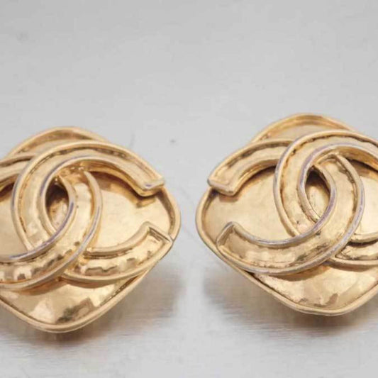 Chanel Earrings Coco Mark Gold Womens