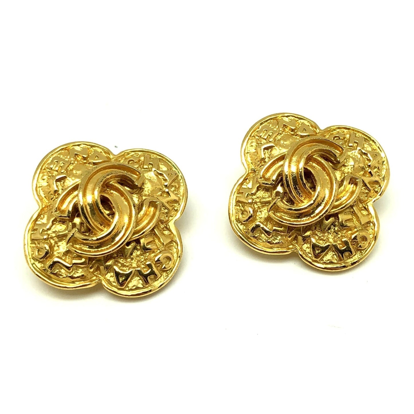 CHANEL Earrings 95A Gold Cocomark Accessories Ladies