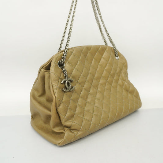 CHANEL   Matelasse Chain Shoulder Women's Leather Shoulder Bag Khaki