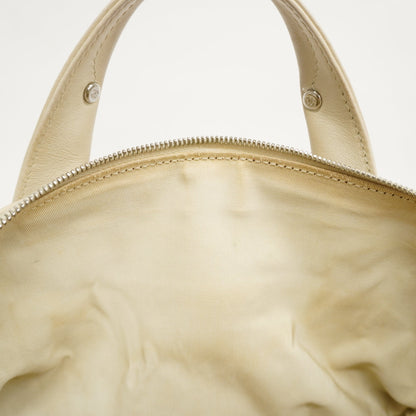 CHANEL  stitch Women's Leather Handbag White