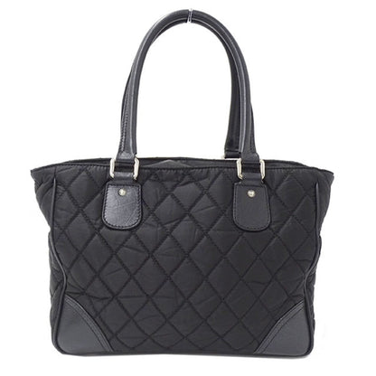 Chanel bag Paris New York line Lady's tote nylon black storing