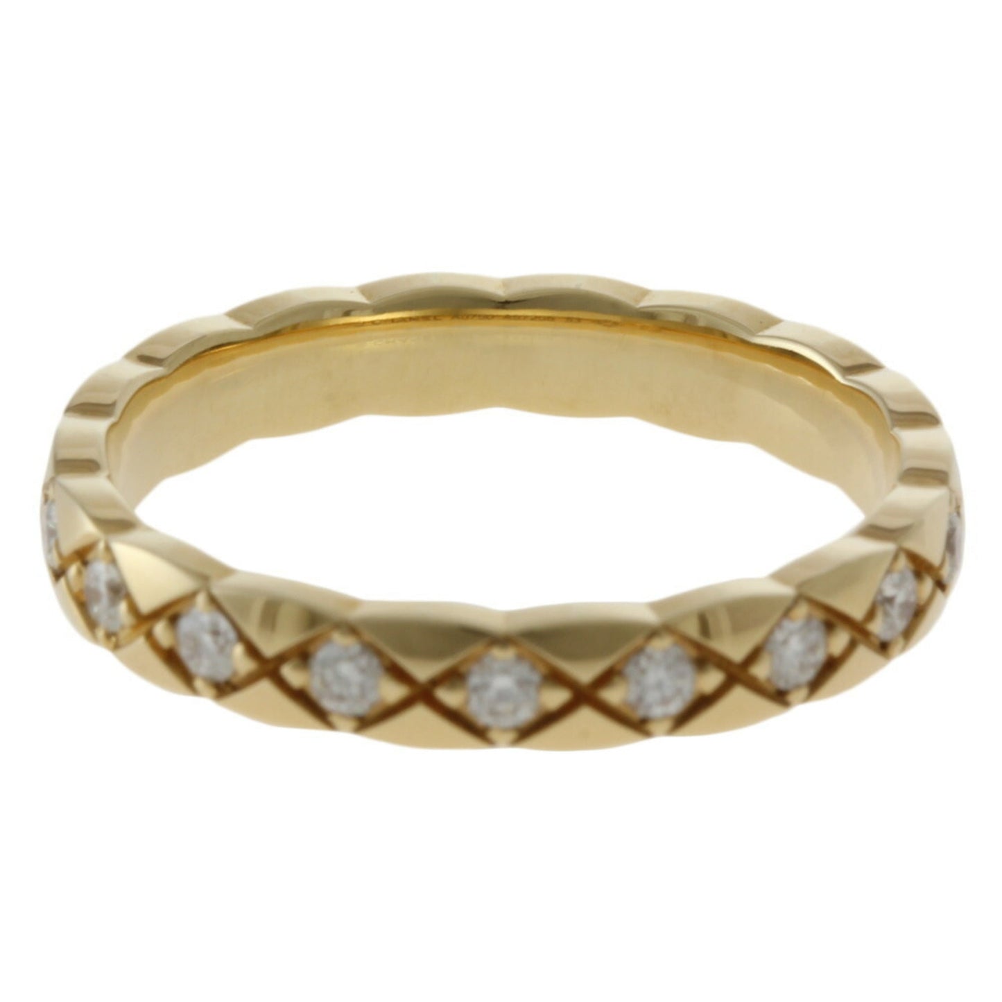 CHANEL Coco Crush #53 Ring No. 12.5 18K K18 Yellow Gold Diamond Women's