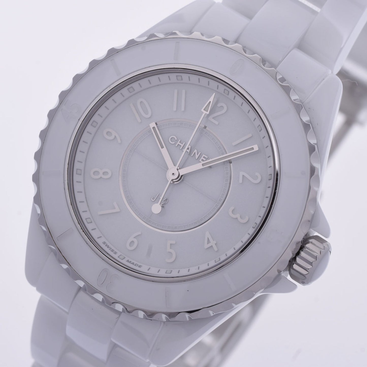 CHANEL J12 Phantom 33mm H6345 Women's White Ceramic/SS Watch Quartz Dial