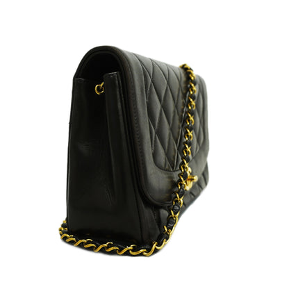 CHANEL   Diana Flap Chain Shoulder Women's Leather Shoulder Bag Black