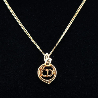 CHRISTIAN DIOR/ CD Logo Necklace Gold Women's