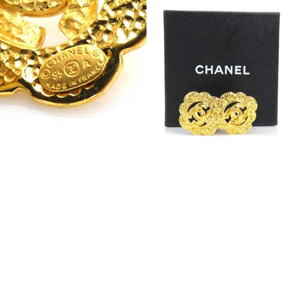 CHANEL earrings here mark metal gold ladies