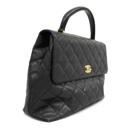 CHANEL   Matelasse Handbag Women's Caviar Leather Black