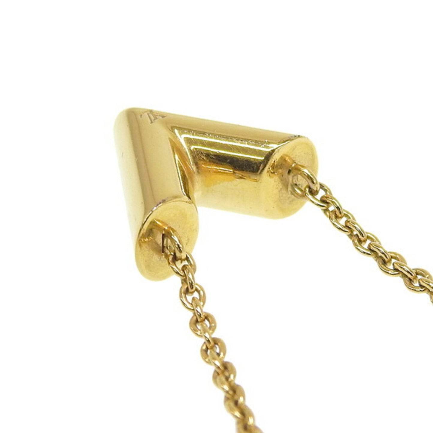 LOUIS VUITTON Essential V Necklace M61083 Gold Women's