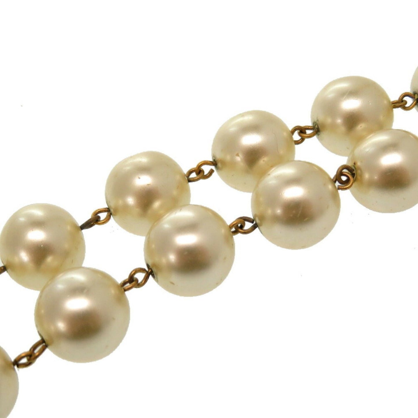 Chanel Vintage Crown Coco Mark Double Bracelet Fake Pearl Accessories