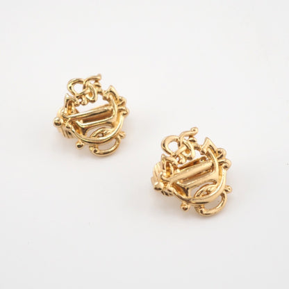 CHRISTIAN DIOR/ Logo Earrings Gold Women's