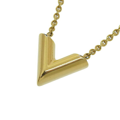 LOUIS VUITTON Essential V Necklace M61083 Gold Women's