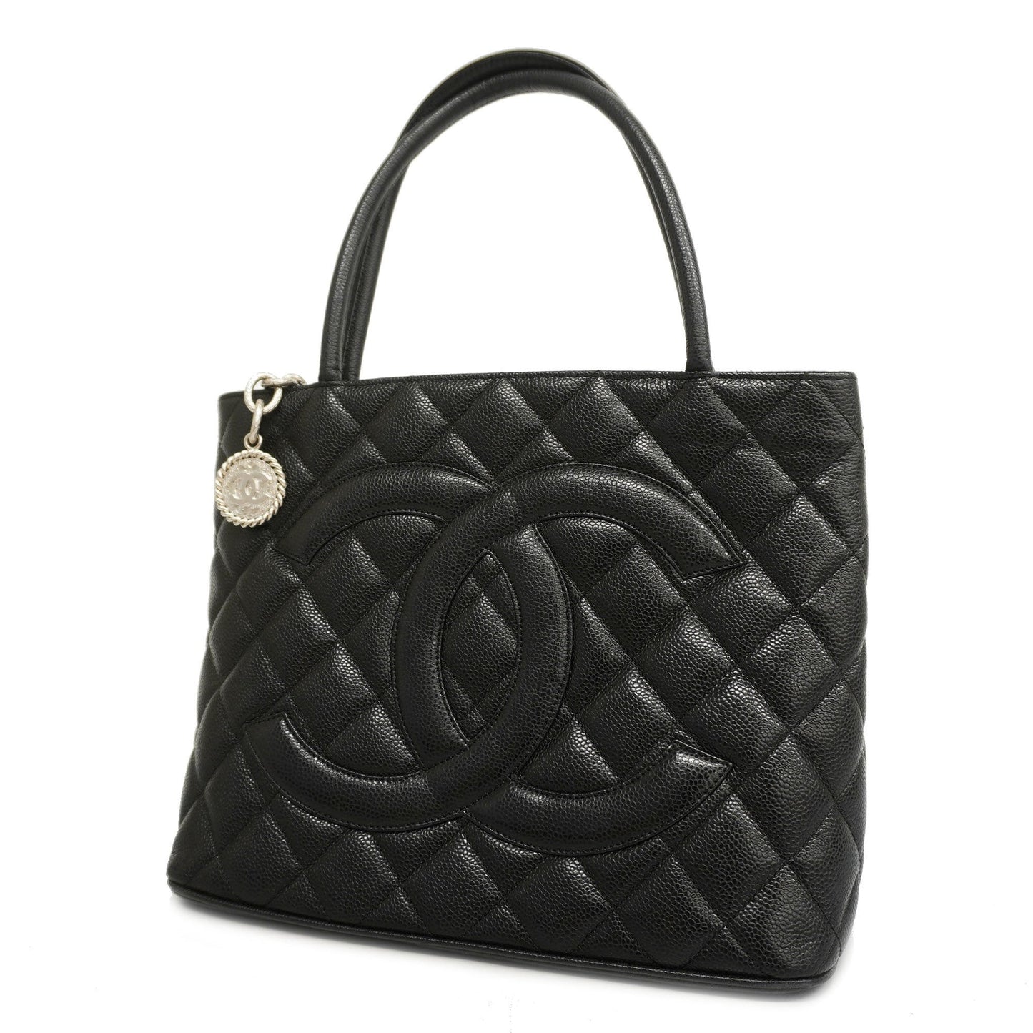 CHANEL   Reprint Tote Women's Caviar Leather Tote Bag Black