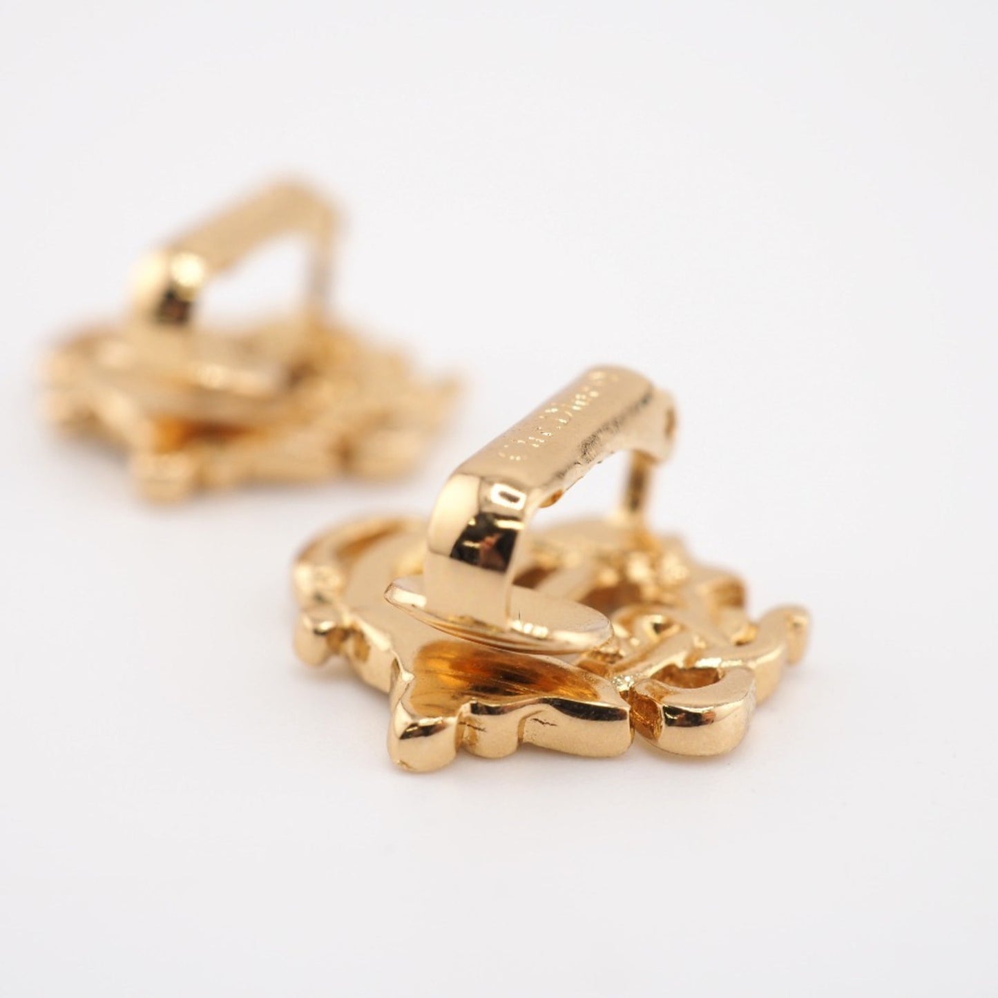 CHRISTIAN DIOR/ Logo Earrings Gold Women's